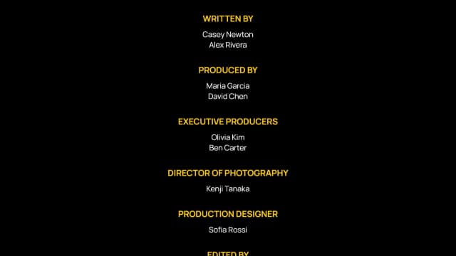 Classic Film Credits Roll AI motion template preview