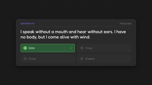 Interactive Riddle Quiz Showcase AI motion template preview