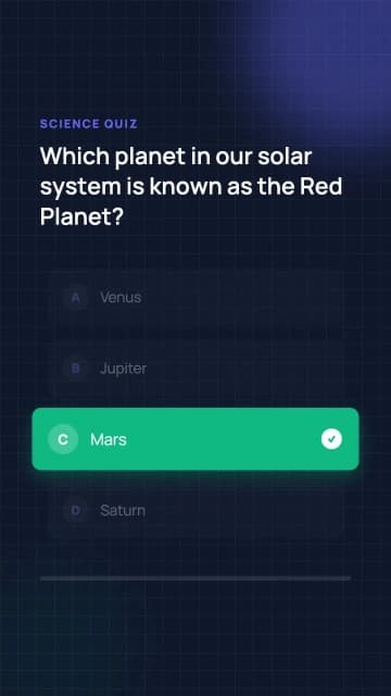 Interactive Quiz Question Reveal AI motion template preview