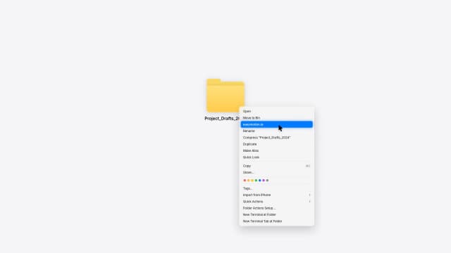 MacOS Context Menu Interaction AI motion template preview