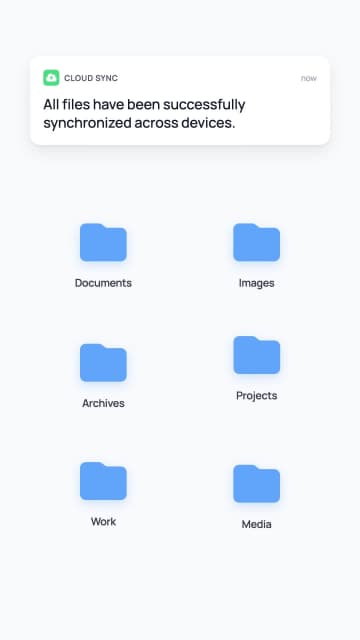 File Sync Notification Reveal AI motion template preview