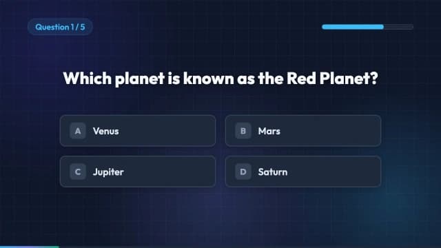 Timed Trivia Quiz Board AI motion template preview