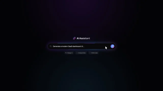 AI Search Bar Interaction AI motion template preview