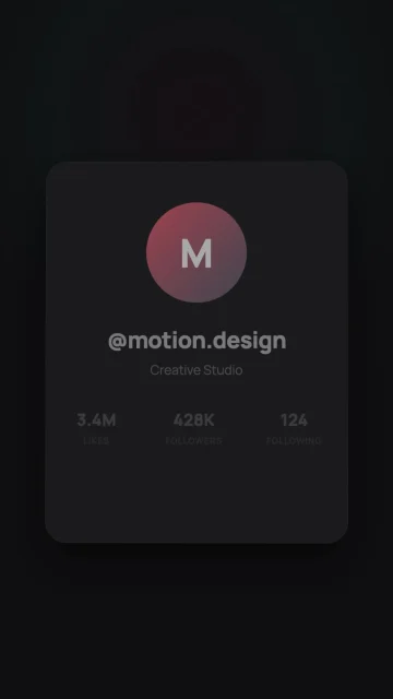 Profile Follow Button Interaction AI motion template preview