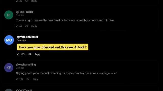 YouTube Comment Text Match Cut AI motion template preview