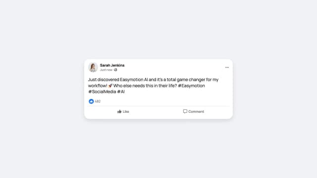 Animated Facebook Post Mockup AI motion template preview