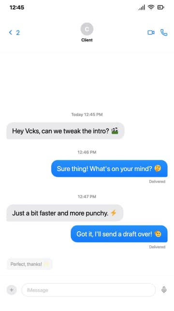 iMessage Chat Animation AI motion template preview